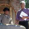 Testing the straw bale stucco (plaster)