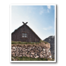 Stone, timber and turf fishing station, Iceland